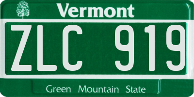 VT license plate ZLC919