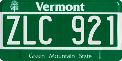 VT license plate ZLC921