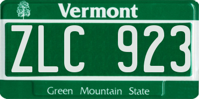 VT license plate ZLC923