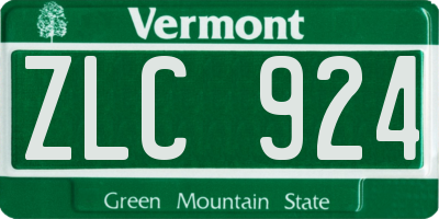 VT license plate ZLC924