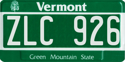 VT license plate ZLC926
