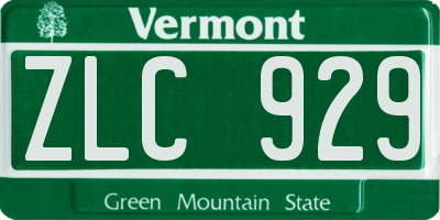 VT license plate ZLC929