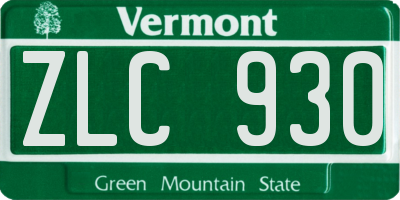 VT license plate ZLC930