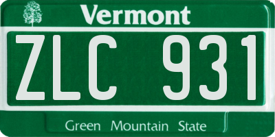 VT license plate ZLC931