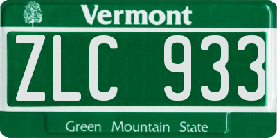 VT license plate ZLC933