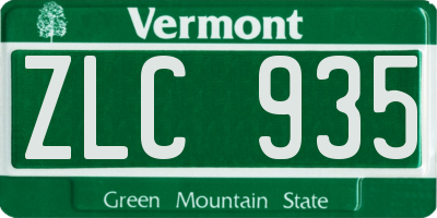 VT license plate ZLC935