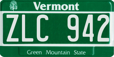 VT license plate ZLC942