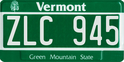 VT license plate ZLC945