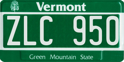VT license plate ZLC950