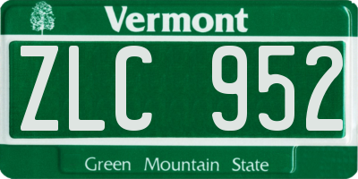 VT license plate ZLC952