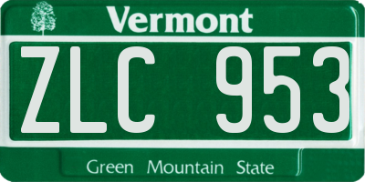 VT license plate ZLC953