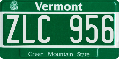 VT license plate ZLC956