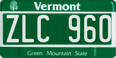 VT license plate ZLC960