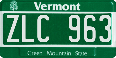 VT license plate ZLC963