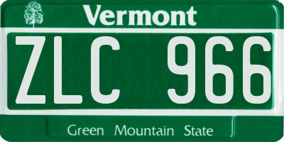 VT license plate ZLC966