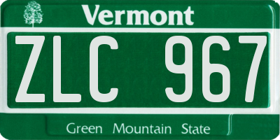 VT license plate ZLC967