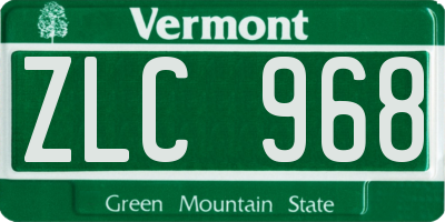 VT license plate ZLC968