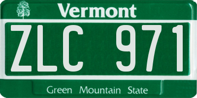 VT license plate ZLC971