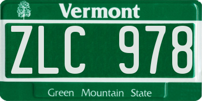 VT license plate ZLC978