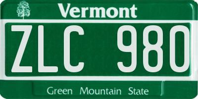 VT license plate ZLC980