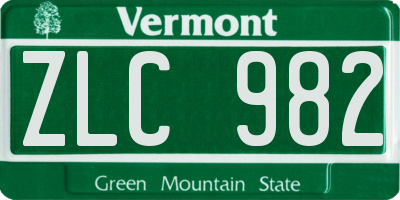 VT license plate ZLC982