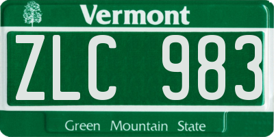 VT license plate ZLC983