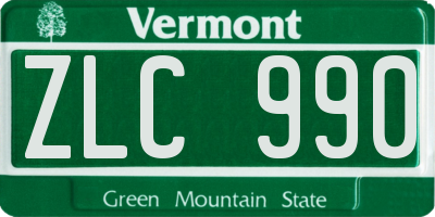 VT license plate ZLC990