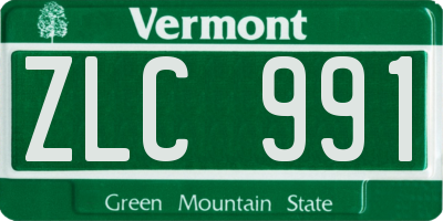 VT license plate ZLC991