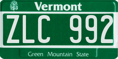 VT license plate ZLC992