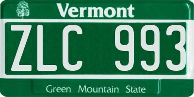 VT license plate ZLC993