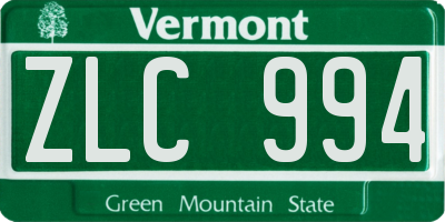 VT license plate ZLC994