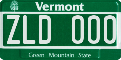 VT license plate ZLD000