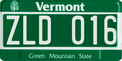 VT license plate ZLD016