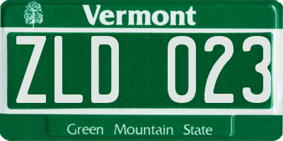 VT license plate ZLD023