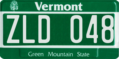 VT license plate ZLD048