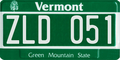 VT license plate ZLD051