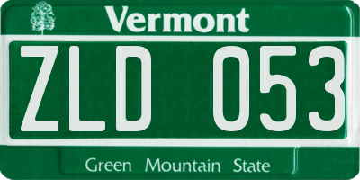 VT license plate ZLD053