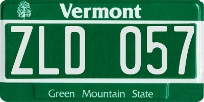 VT license plate ZLD057