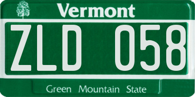 VT license plate ZLD058
