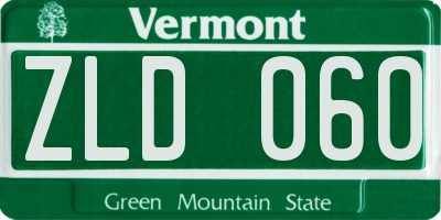 VT license plate ZLD060