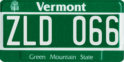 VT license plate ZLD066