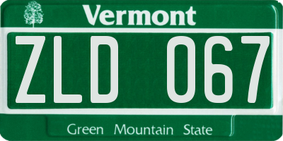 VT license plate ZLD067