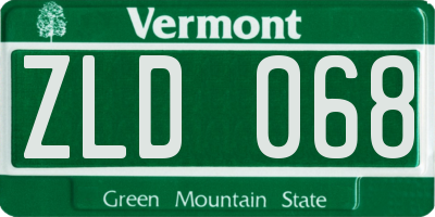 VT license plate ZLD068