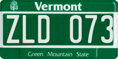 VT license plate ZLD073