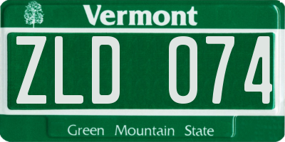 VT license plate ZLD074