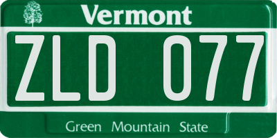 VT license plate ZLD077