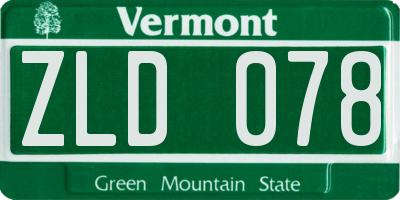 VT license plate ZLD078