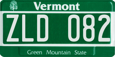 VT license plate ZLD082