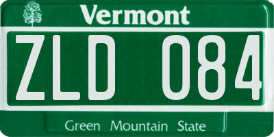 VT license plate ZLD084