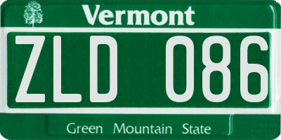 VT license plate ZLD086